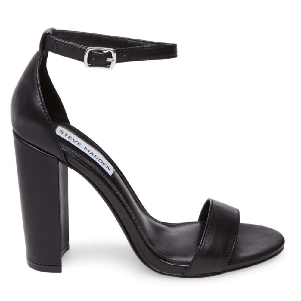 Steve Madden Carrson Black Leather Heels